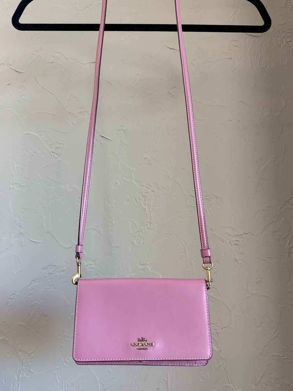 Coach Pink Leather Crossbody with Gold Hardware